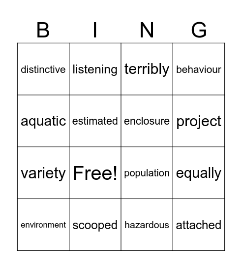 Vogue Bingo Card