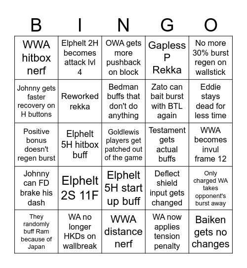 July Patch Bingo Card Bingo Card