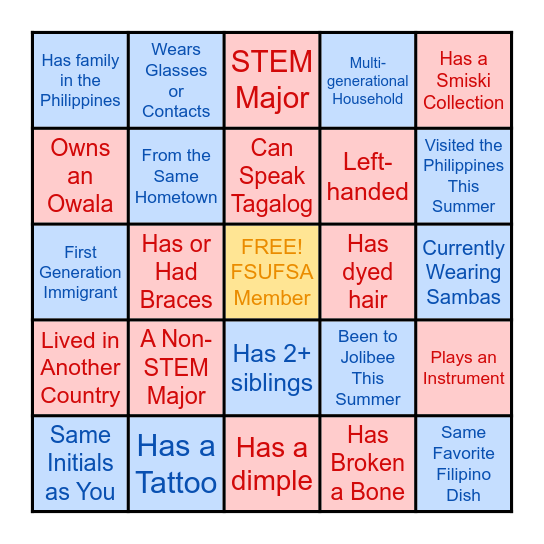 Connections Bingo Card