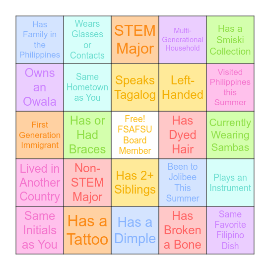 Connections Bingo! Bingo Card