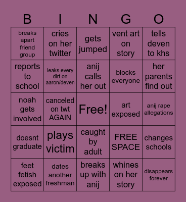 DANI Bingo Card