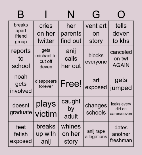 DANI Bingo Card