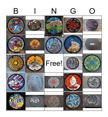 Putdeksels Japan Bingo Card