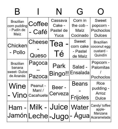 Park Bingo! Bingo Card