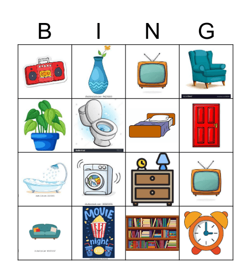 Furniture Bingo Card