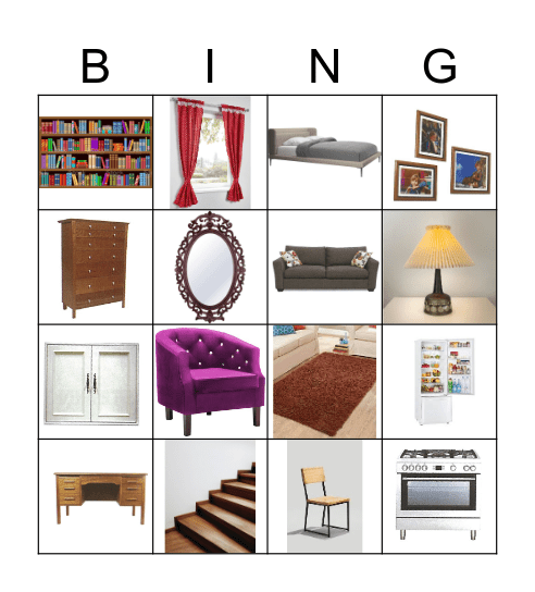 Furniture Bingo Card