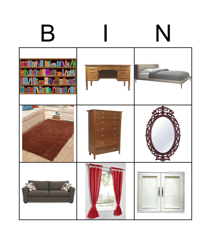 Furniture Bingo Card