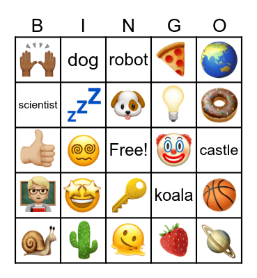 Emojis Bingo Card