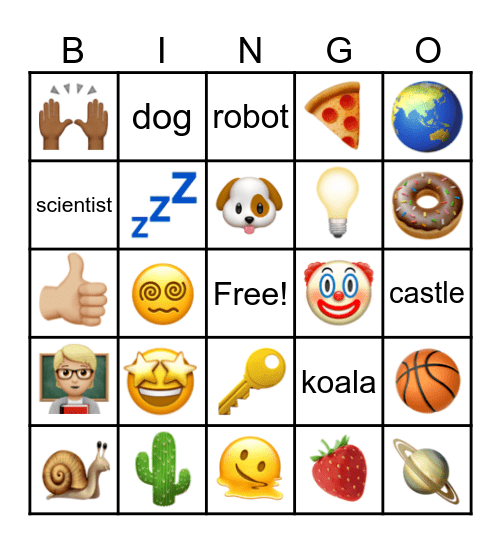 Emojis Bingo Card