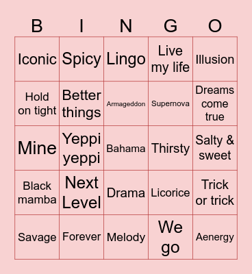 EUNSEO Bingo Card