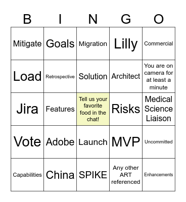 Orchestrated Push PI Planning Q3 2024 Bingo Card
