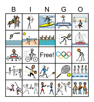 Olympics Bingo Card