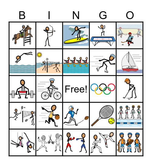 Olympics Bingo Card