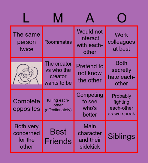 You VS Your OC Bingo Card