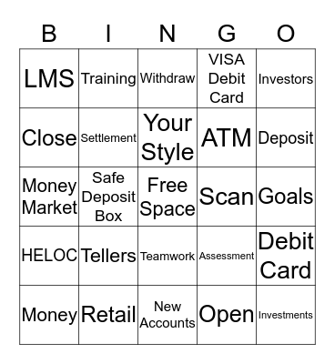 Banking Bingo Card