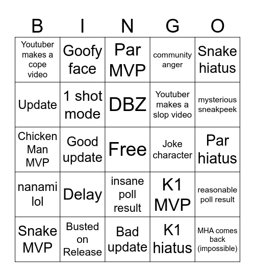 ABA bingo Card