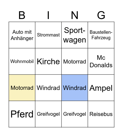 AUTO BINGO Card