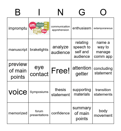 chapter 9 bingo Card