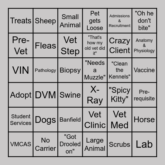 TUCVM Bingo Card