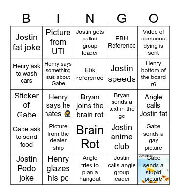 GC board Bingo Card