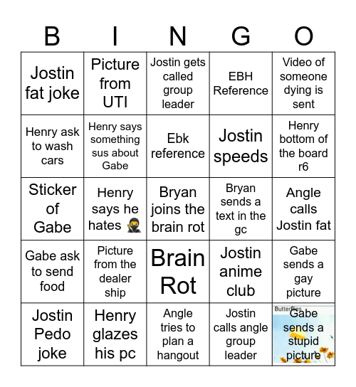 GC board Bingo Card