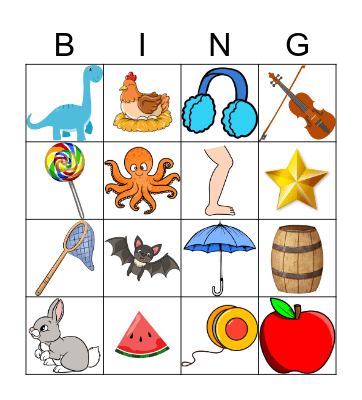 Letter Sounds Bingo Card