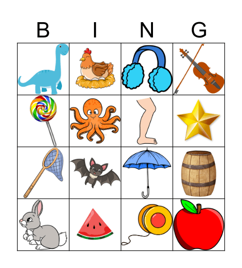 Letter Sounds Bingo Card