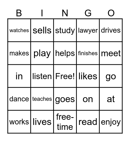 Language Arts #2 Bingo Card