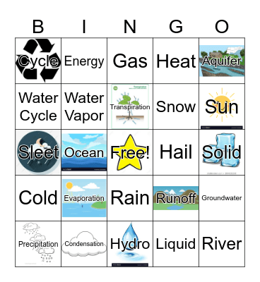 Water Cycle Bingo Card