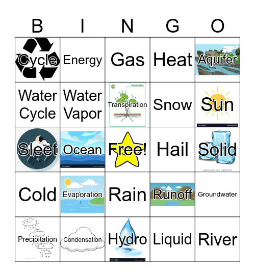 Water Cycle Bingo Card
