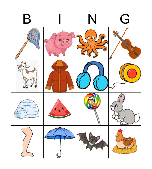 Letter Sounds Bingo Card