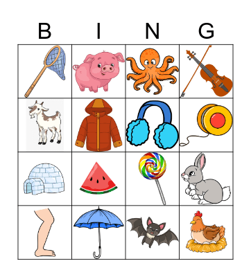 Letter Sounds Bingo Card