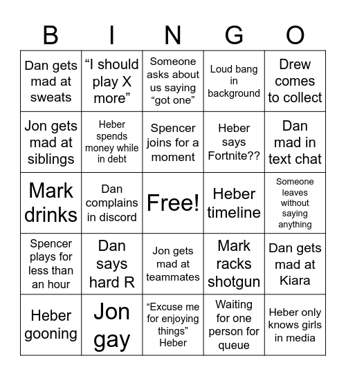 Chat is this real? Bingo Card