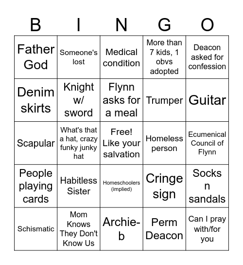 NEC 2024 Bingo Card