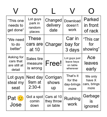 Work is so fun Bingo Card