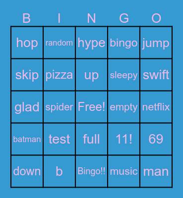 Test Bingo Card