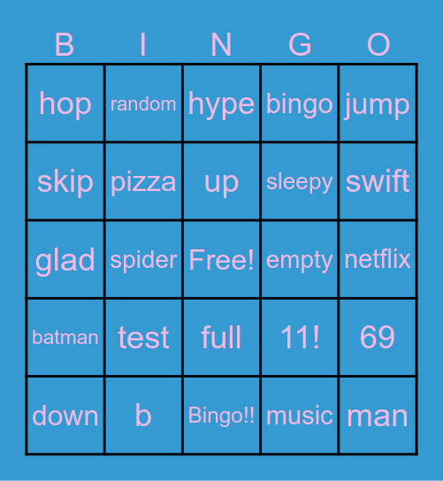 Test Bingo Card