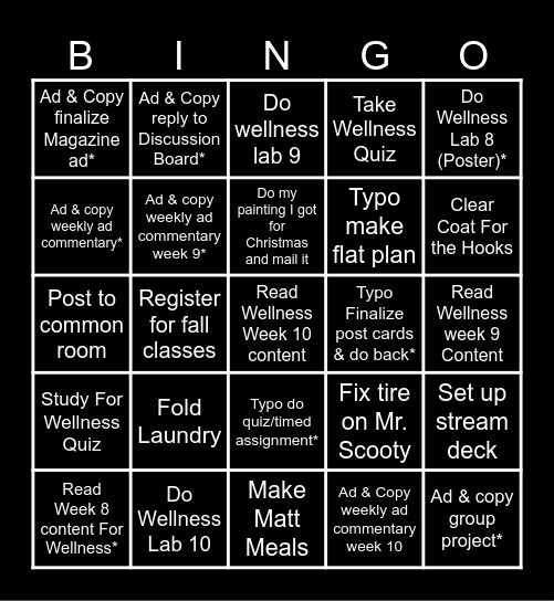 To-Do List Bingo 3 Bingo Card