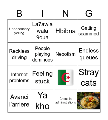 Algeria Bingo Card Bingo Card