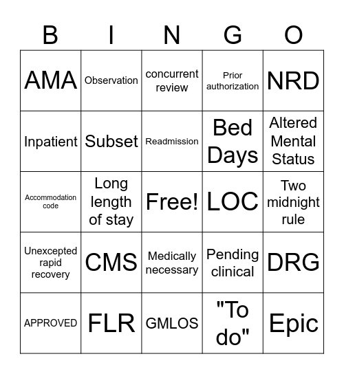 UM BINGO Card