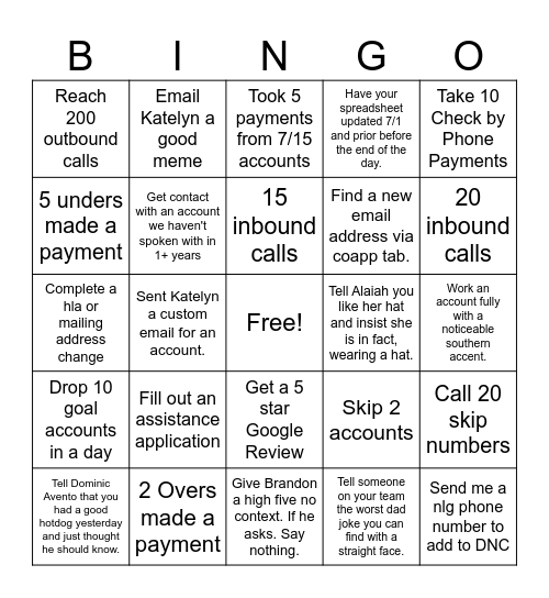 Queue Drop Bingo Card