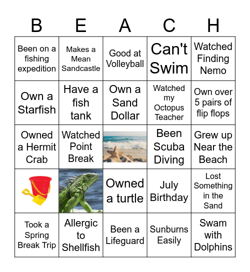 Life's a Beach Bingo Card