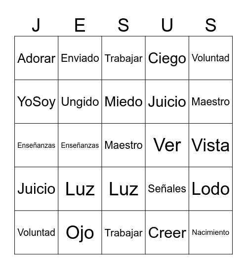 San Juan 9 Bingo Card