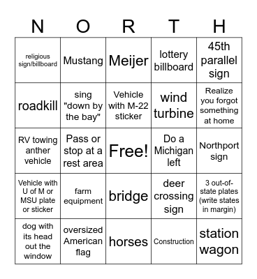 Michigan Bingo2 Bingo Card