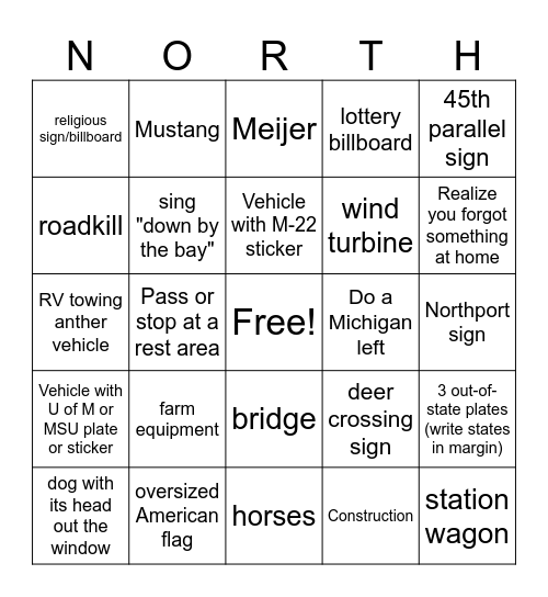 Michigan Bingo2 Bingo Card