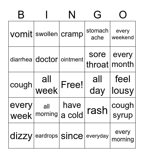 unit 14 Bingo Card