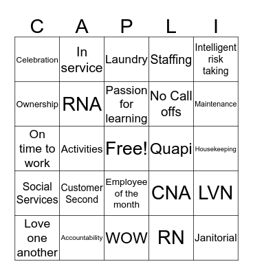 Broadway Villa  Bingo Card