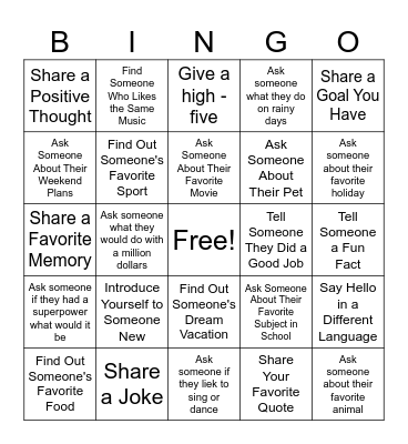 GET OUT OF THE HOUSE Bingo Card