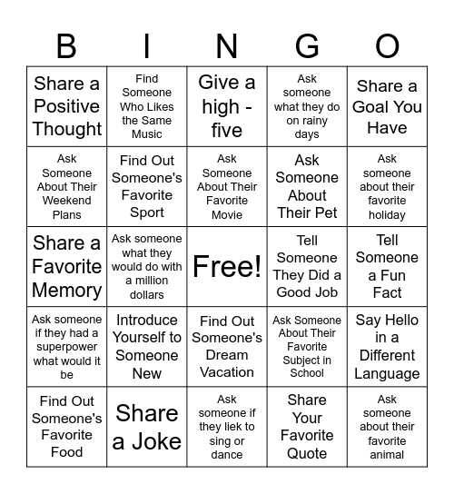GET OUT OF THE HOUSE Bingo Card