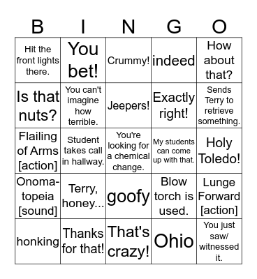MSA Bingo Card